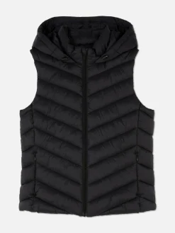 Manteaux Et Vestes|Primark Veste Sans Manche à Capuche Noir