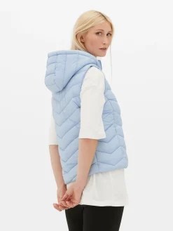 Manteaux Et Vestes|Primark Veste Sans Manche à Capuche Bleu