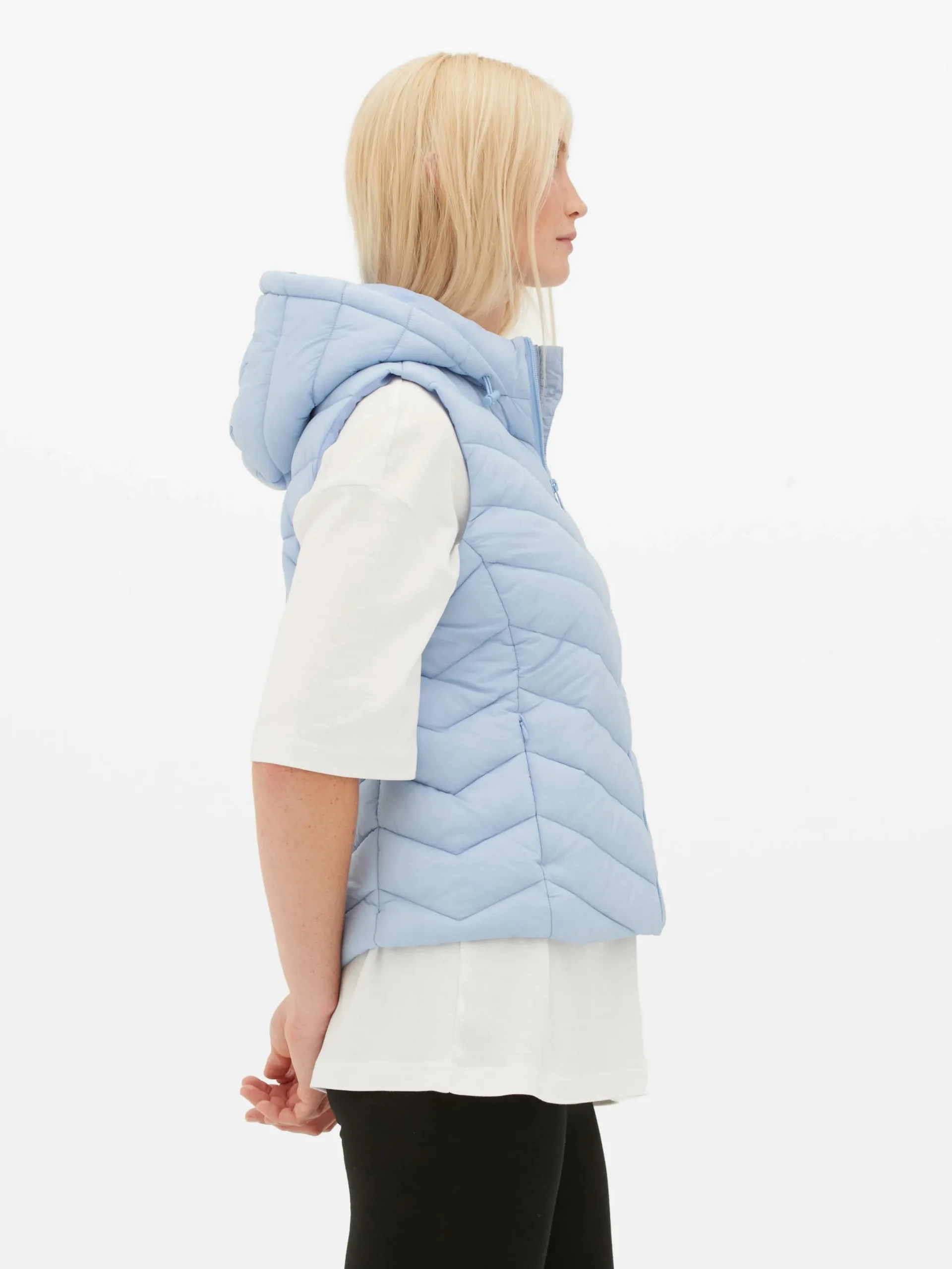 Manteaux Et Vestes|Primark Veste Sans Manche à Capuche Bleu
