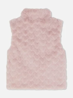 Manteaux Et Vestes|Primark Veste Sans Manche En Fausse Fourrure Texturée à Cœurs Rose