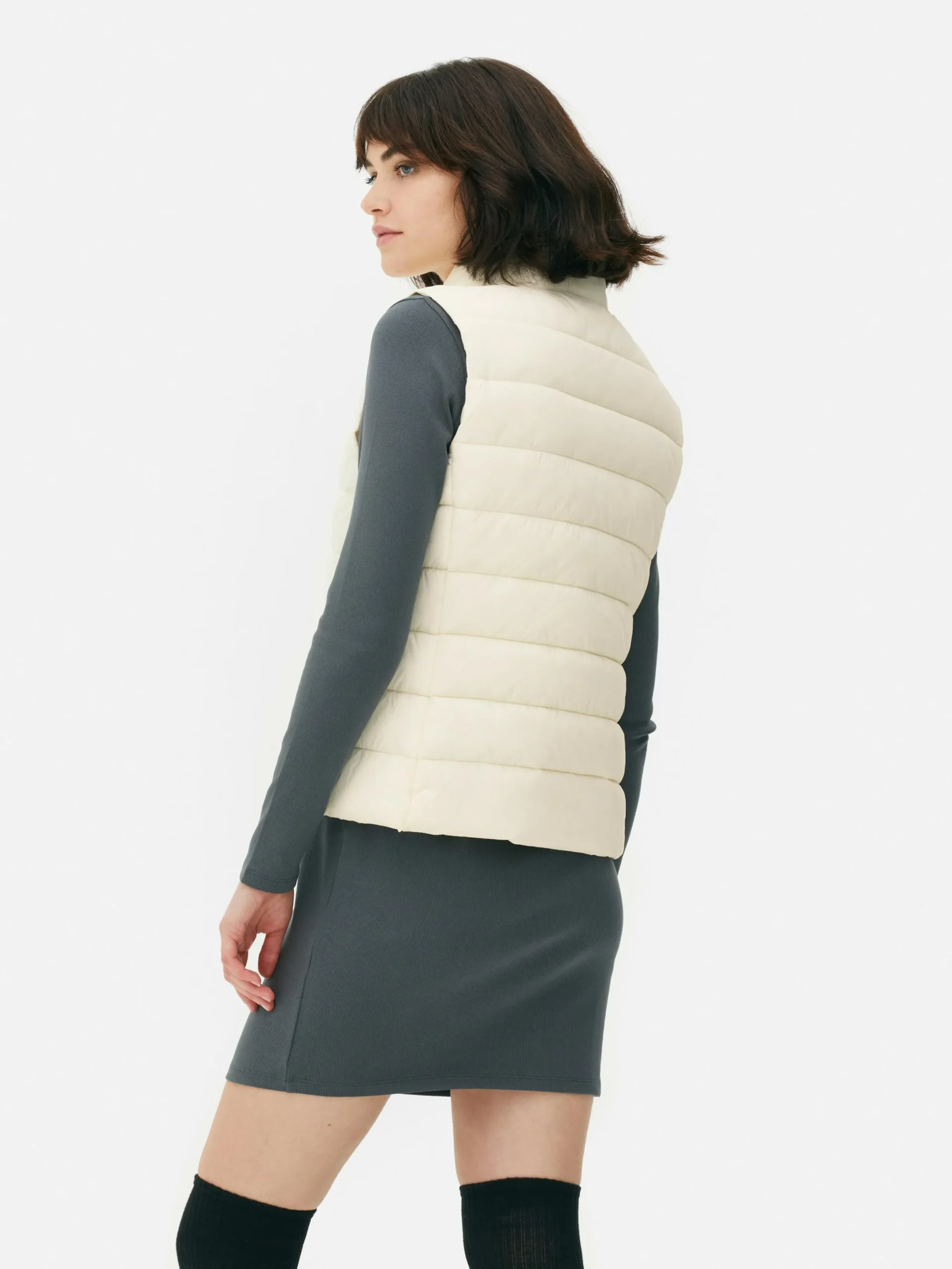 Manteaux Et Vestes|Primark Veste Sans Manche Légère Rembourrée Crème