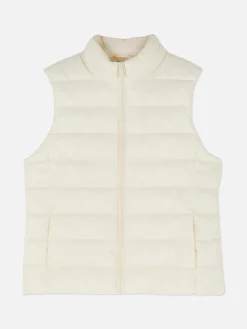 Manteaux Et Vestes|Primark Veste Sans Manche Légère Rembourrée Crème