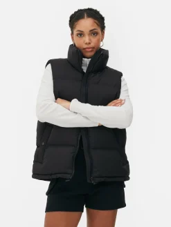 Manteaux Et Vestes|Primark Veste Sans Manche Matelassée à Col Cheminée Noir