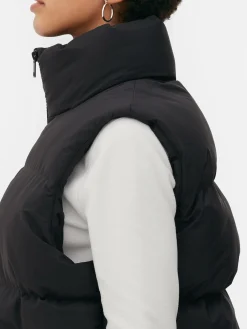 Manteaux Et Vestes|Primark Veste Sans Manche Matelassée à Col Cheminée Noir
