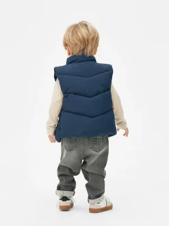 Manteaux Et Vestes|Primark Veste Sans Manche Matelassée Zippée Bleu marine