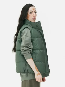 Manteaux Et Vestes|Primark Veste Sans Manche Rembourrée Vert