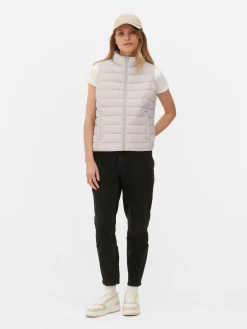 Manteaux Et Vestes|Primark Veste Sans Manches à Col Cheminée Naturel