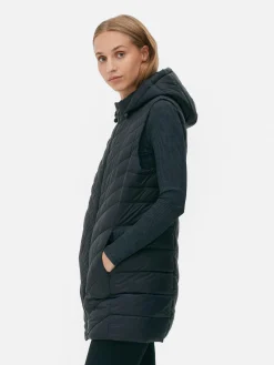 Manteaux Et Vestes|Primark Veste Sans Manches Longue Matelassée Noir