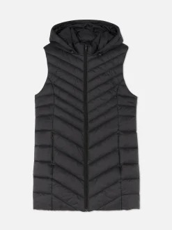Manteaux Et Vestes|Primark Veste Sans Manches Longue Matelassée Noir