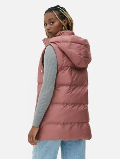 Manteaux Et Vestes|Primark Veste Sans Manches Matelassée à Capuche Rose foncé