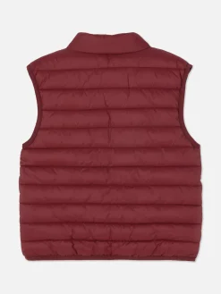 Manteaux Et Vestes|Primark Veste Sans Manches Rembourrée Zippée Rouge foncé