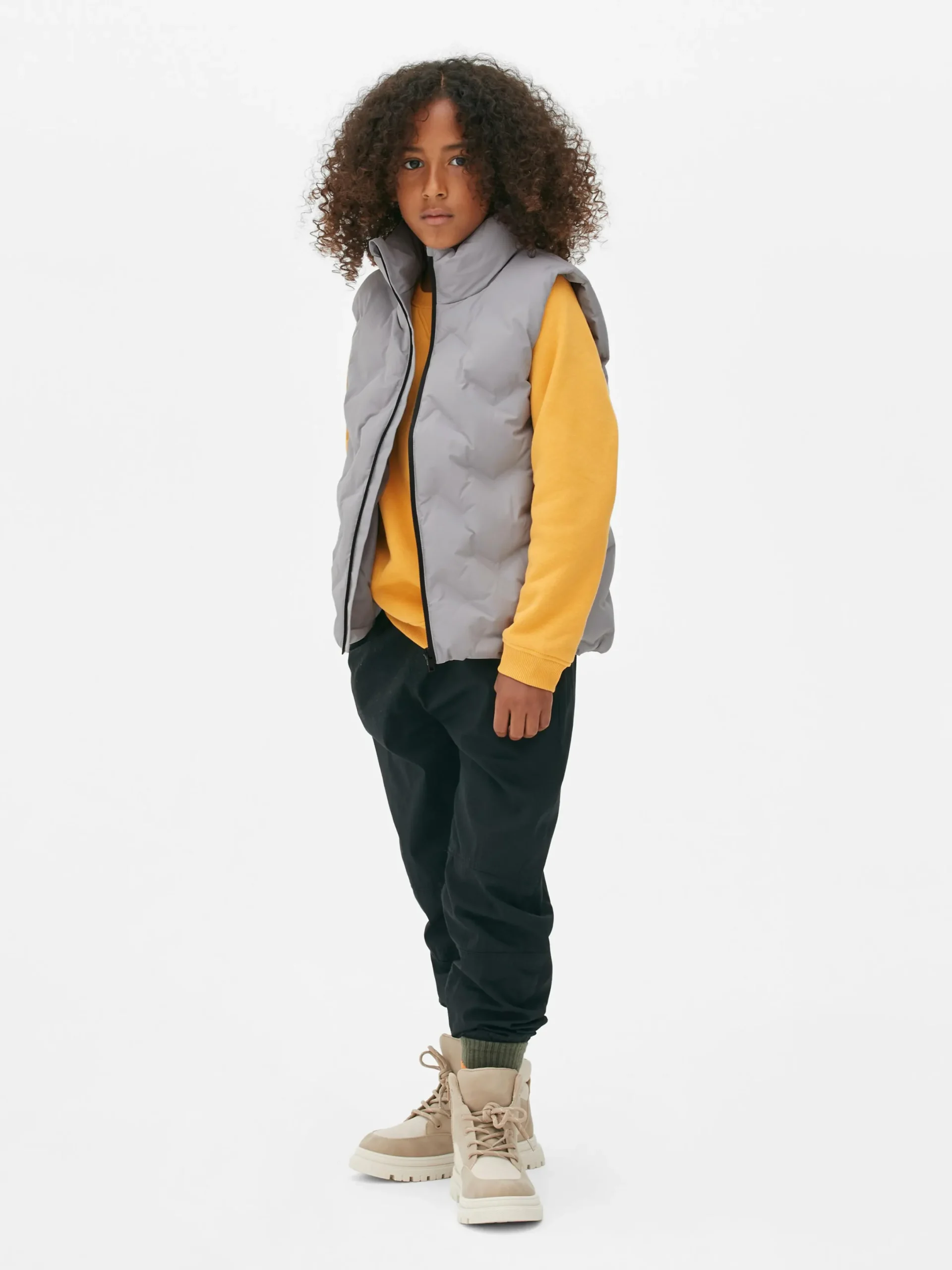 Manteaux Et Vestes|Primark Veste Sans Manches Rembourrée Zippée Gris