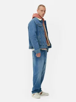 Manteaux Et Vestes|Primark Veste Trucker En Denim à Col Effet Mouton Retourné Bleu