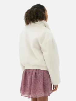 Manteaux Et Vestes|Primark Veste Zippée En Fausse Fourrure Écru