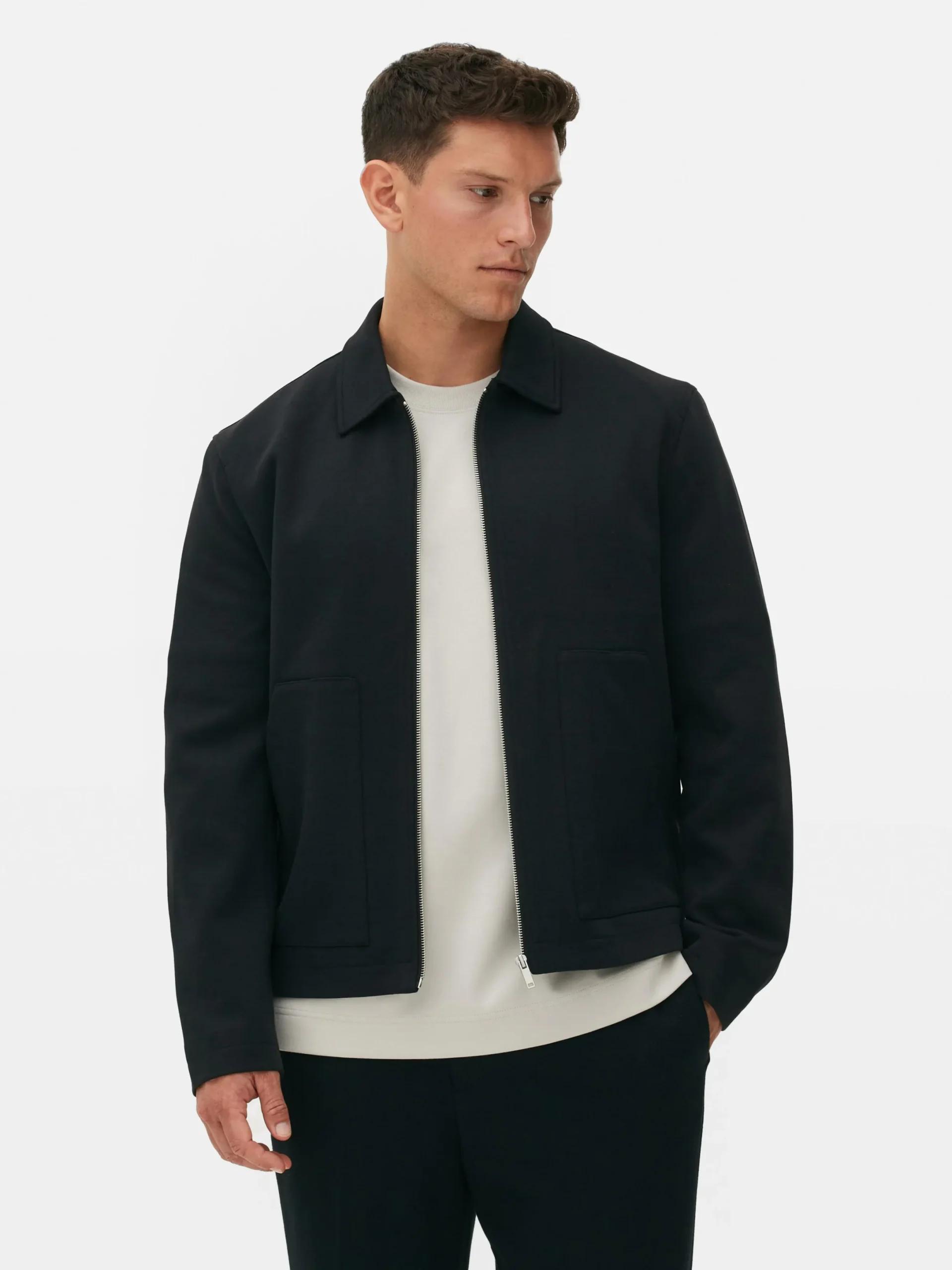 Manteaux Et Vestes|Primark Veste Zippée En Jersey Kem Noir