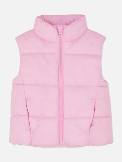 Manteaux Et Vestes|Primark Veste Zippée Sans Manches Rose
